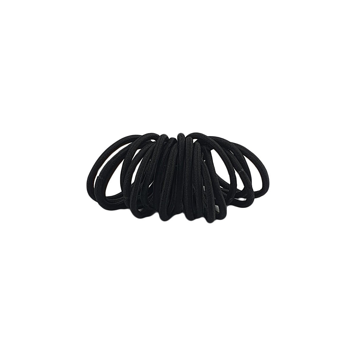 Pack of 18 thick black hair ties without metal