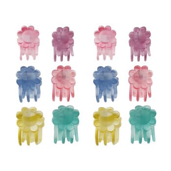 Lot de 12 mini pinces à cheveux crabe de 6 couleurs différentes assorties en plastique
