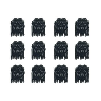 12 Pack Mini Black Plastic Crab Hair Clips