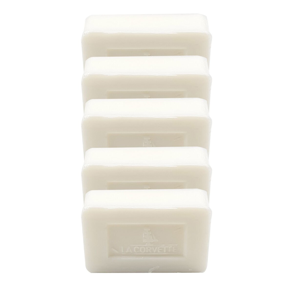 Lot of 5 pure white soaps 100 g with biodegradable vegetable oils La Corvette Made in France