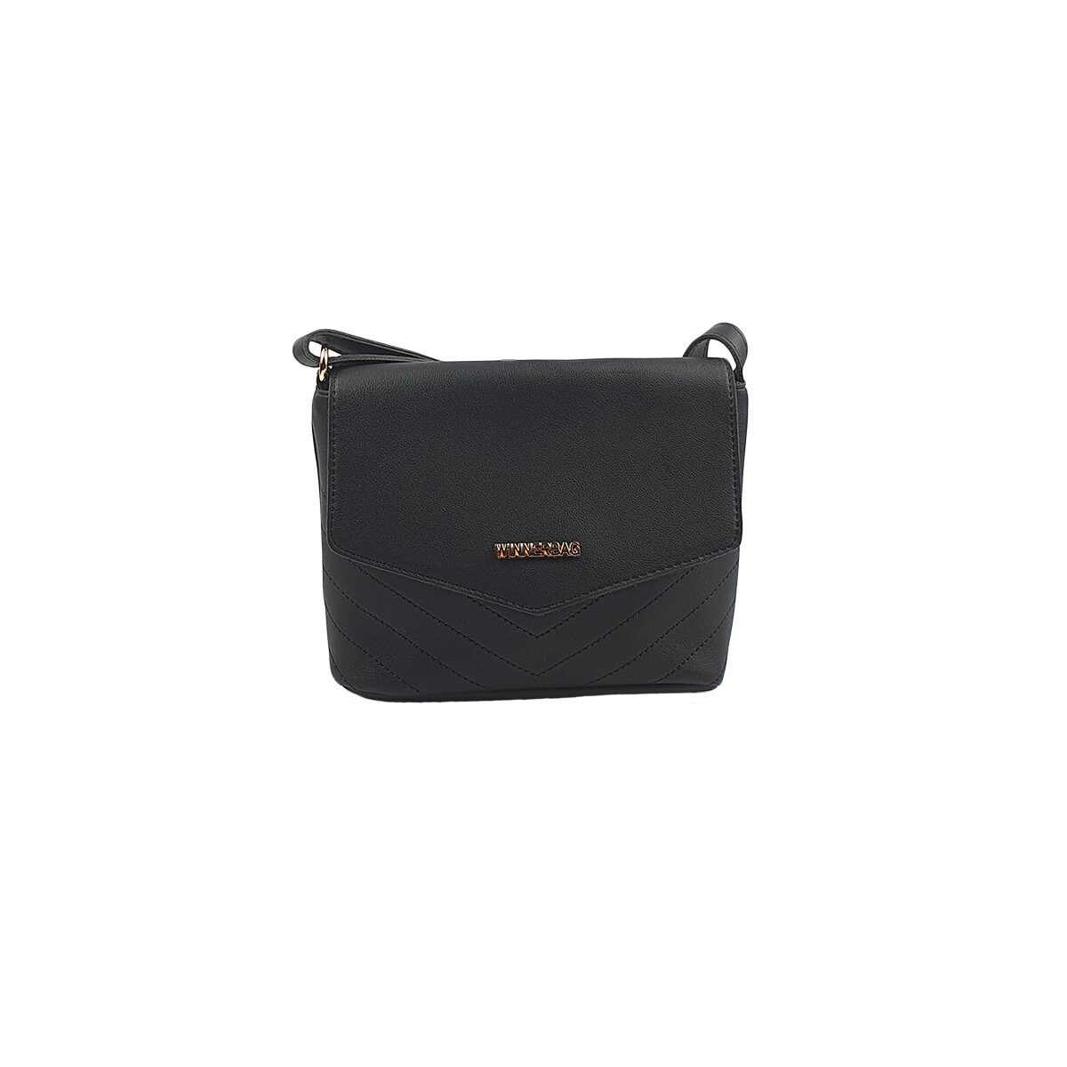 Sac à main synthétique noir à plusieurs compartiments et pochettes L 21 x l 9 x H 18 cm à bandoulière réglable Winnerbag