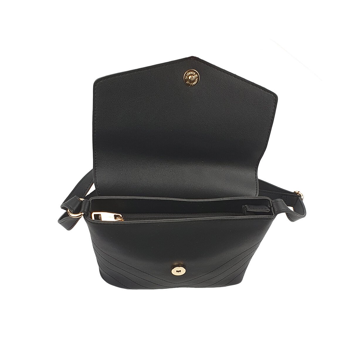 Sac à main synthétique noir à plusieurs compartiments et pochettes L 21 x l 9 x H 18 cm à bandoulière réglable Winnerbag