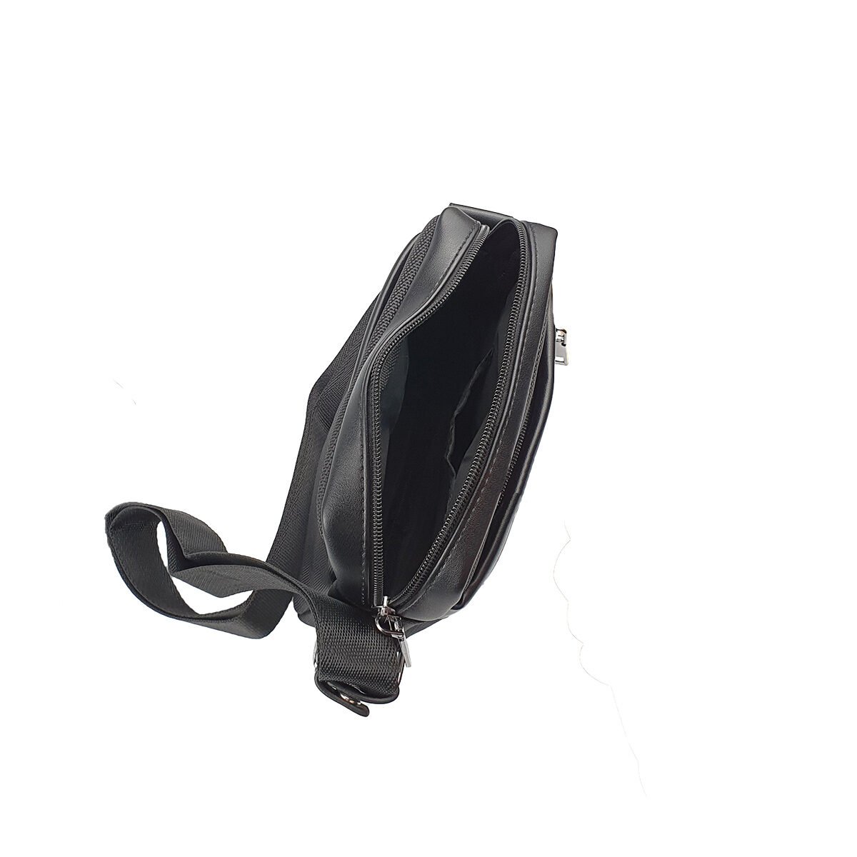 Sacoche synthétique noir à plusieurs compartiments et pochettes L 18 x l 7 x H 21 cm avec une bandoulière réglable MTC