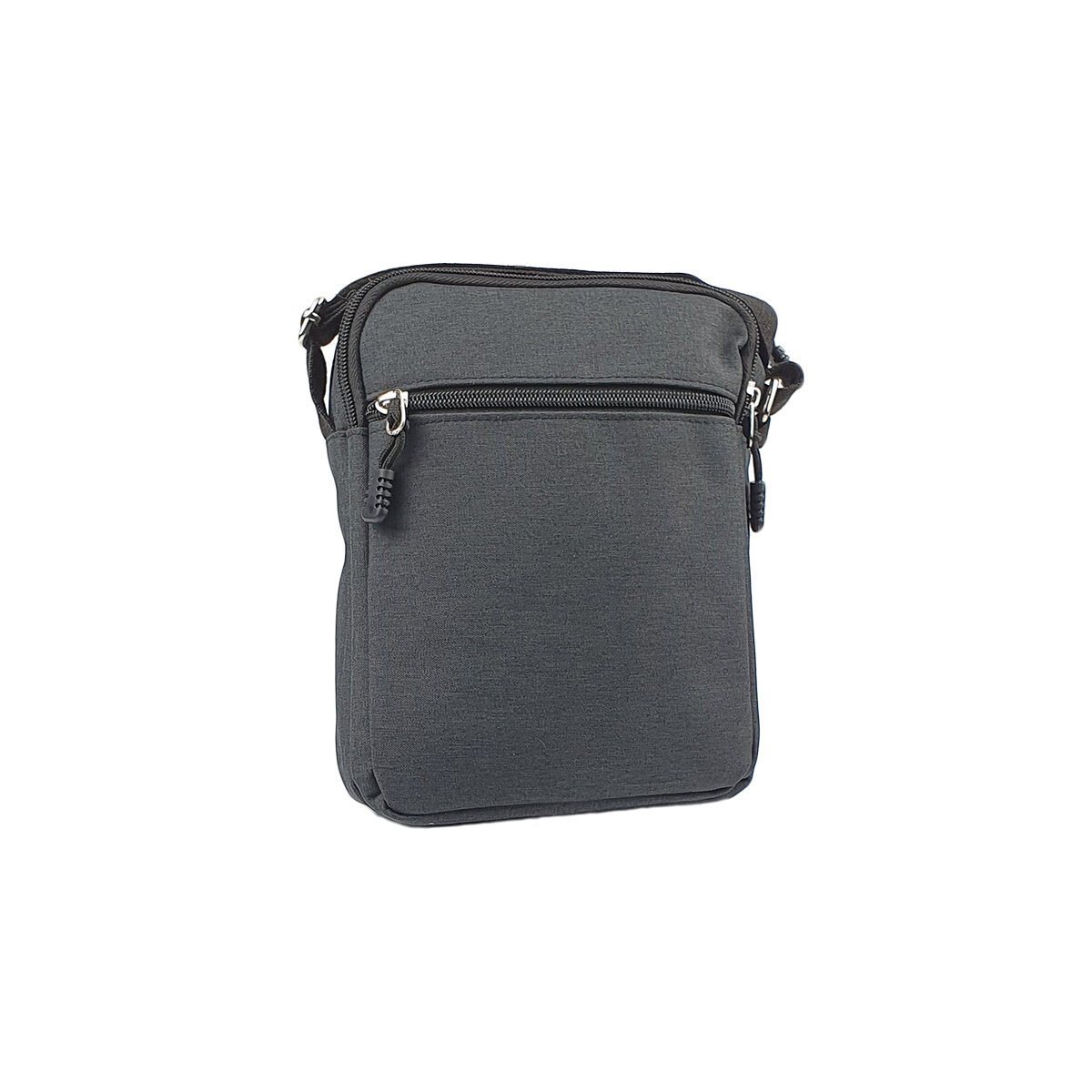 Black synthetic bag with several compartments and pockets L 18 x W 6 x H 22 cm with an adjustable shoulder strap Winner Bag