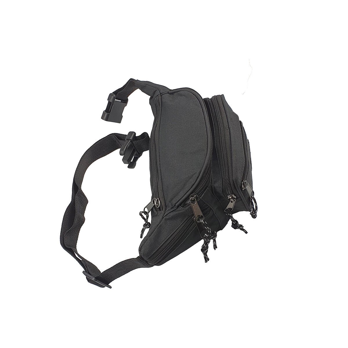 Black synthetic belt bag with several pockets L 29 x W 12 cm with adjustable strap M & LD