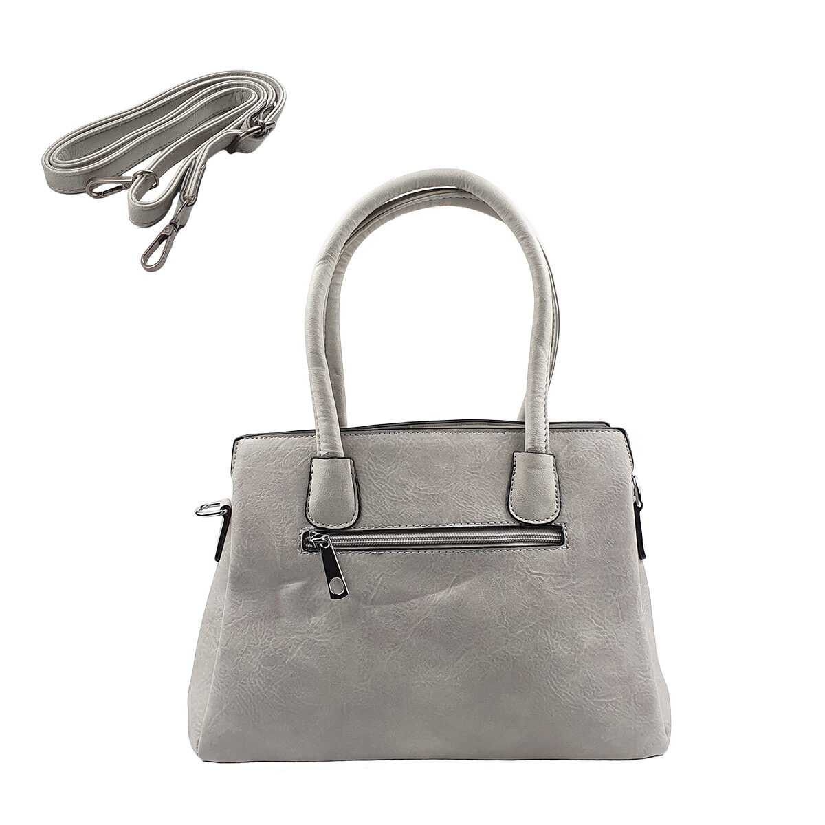 Sac à main synthétique à plusieurs compartiments et pochettes L 32 x l 12 x H 22 cm avec 2 poignées et une bandoulière réglable