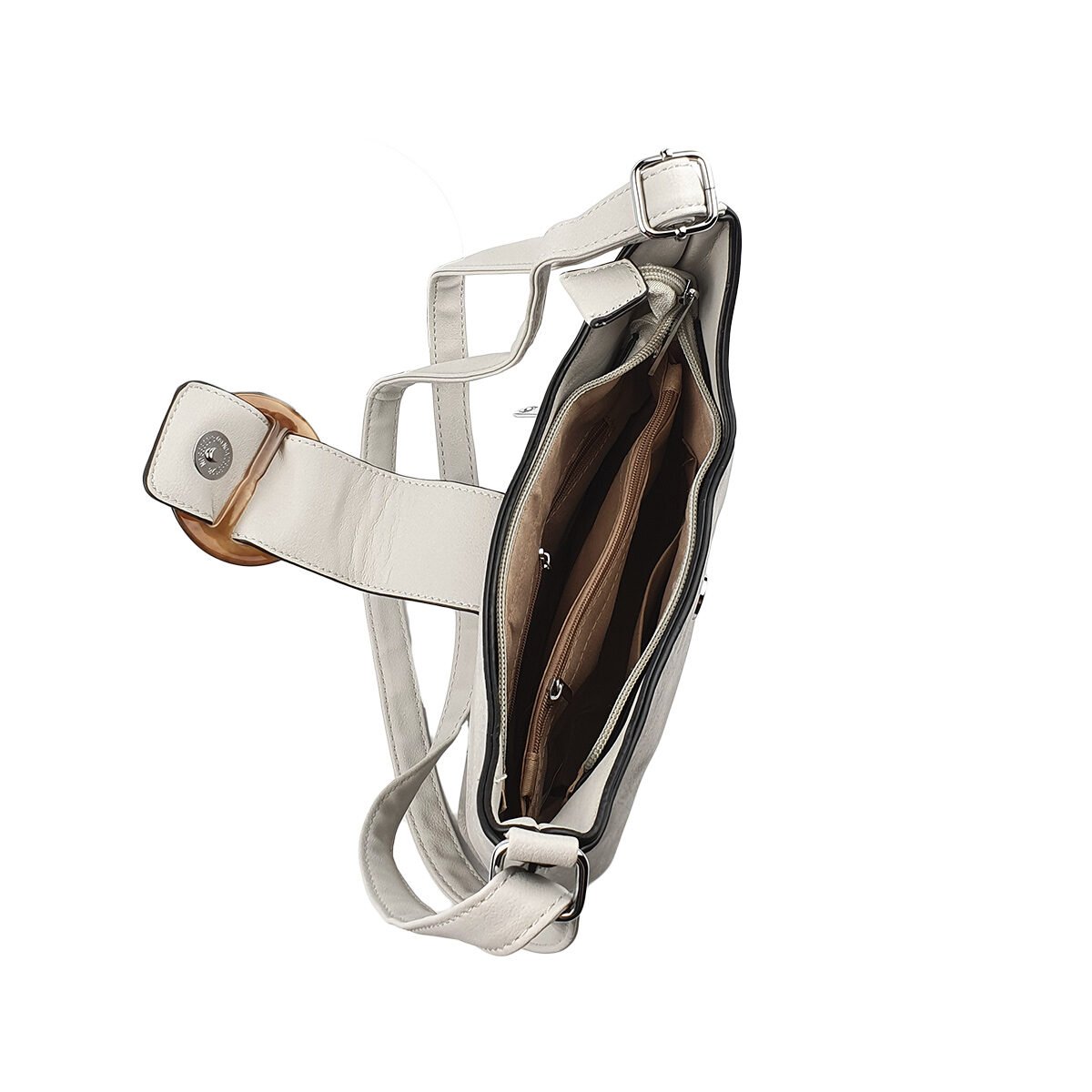 Sac à main synthétique à plusieurs compartiments et pochettes L 21 x l 8 x H 23 cm à bandoulière réglable