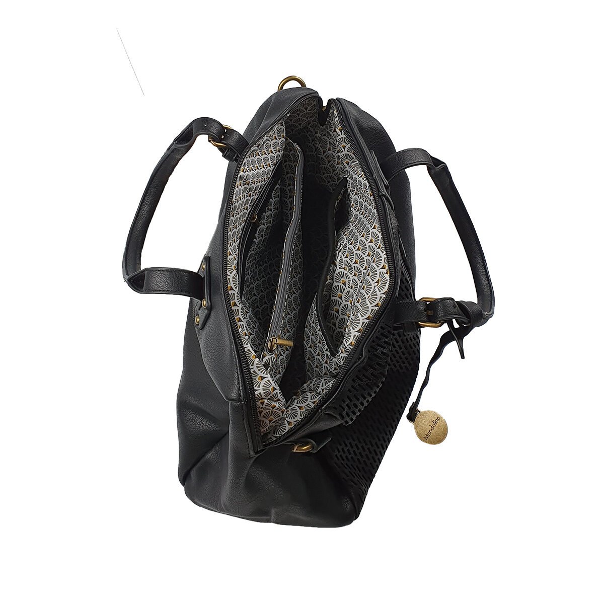 Black Synthetic Handbag