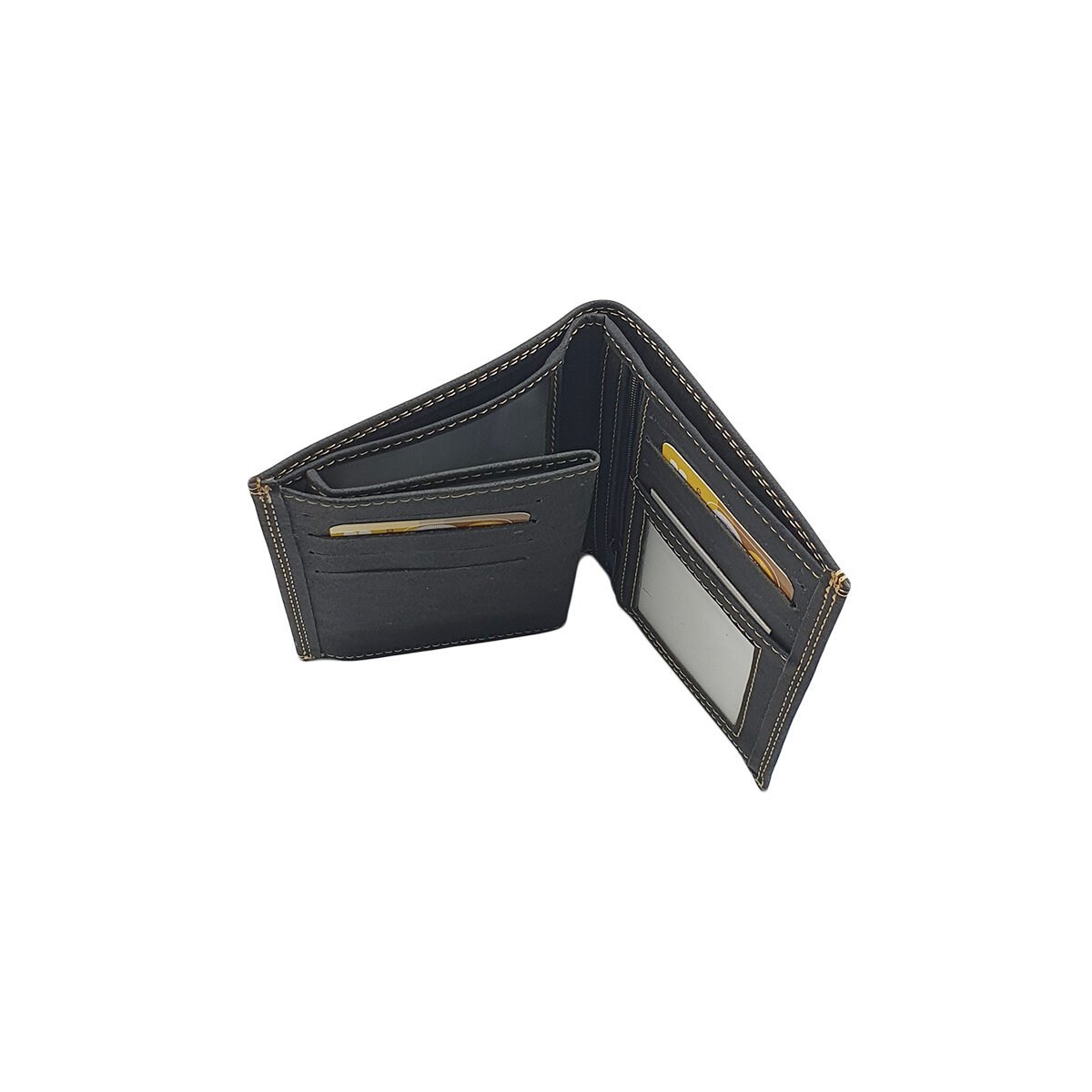 Classic black synthetic wallet MM with various compartments L 14.0 x W 2.0 x H 10.0 cm M & LD