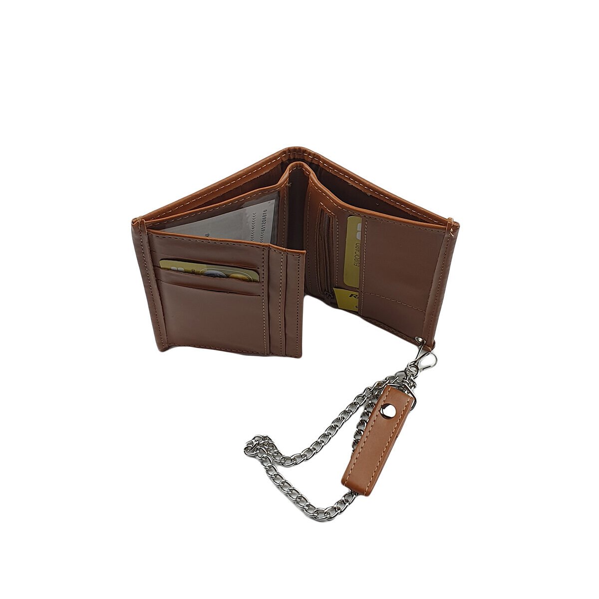 Synthetic MM jeans-style wallet with various compartments L 13.5 x W 2.0 x H 9.5 cm with Guyue metal chain