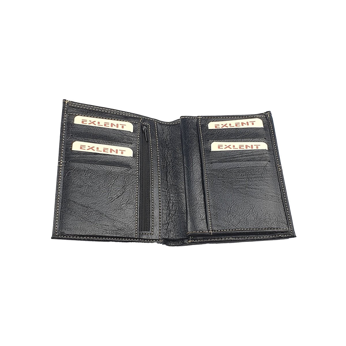 Portefeuille synthétique classique GM à divers compartiments L 15.0 x l 2.0 x H 10.5 cm Exlent