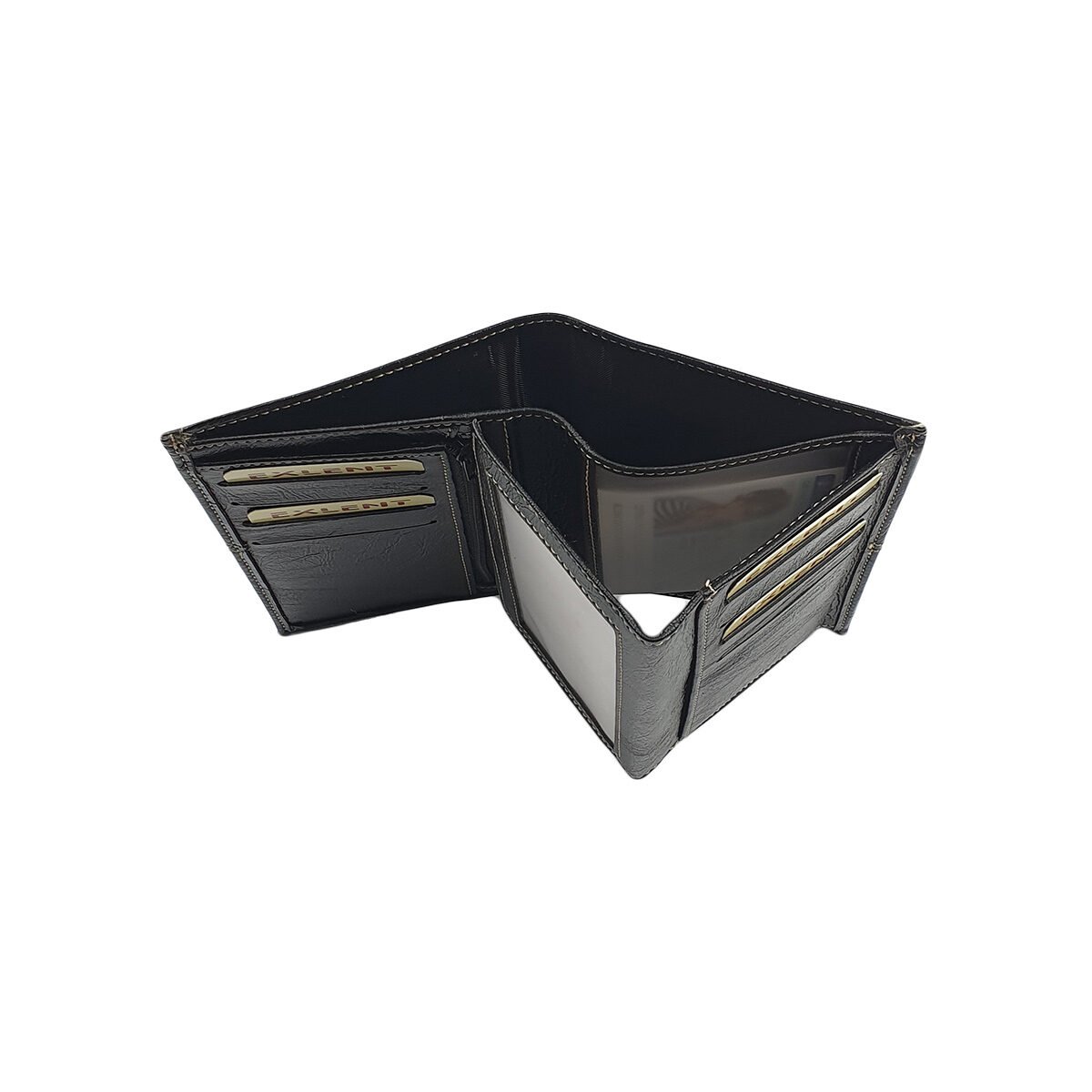 Portefeuille synthétique classique GM à divers compartiments L 15.0 x l 2.0 x H 10.5 cm Exlent