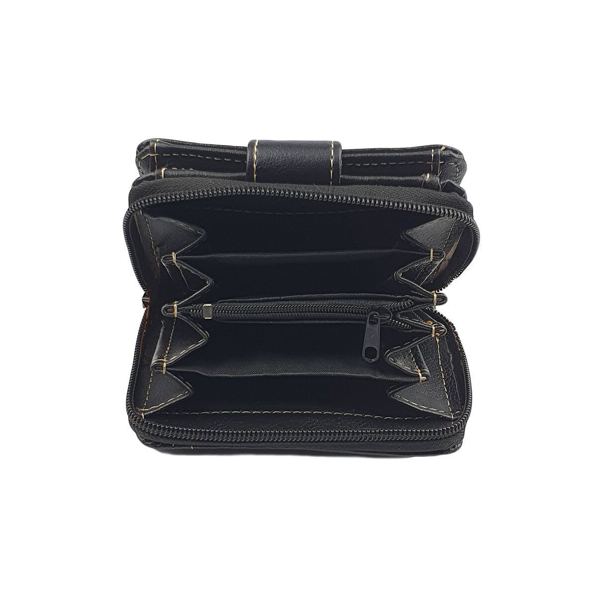 Porte-monnaie synthétique PM noir multifonction  à divers compartiments L 9.0 x l 4.0 x H 12.0 cm M & LD