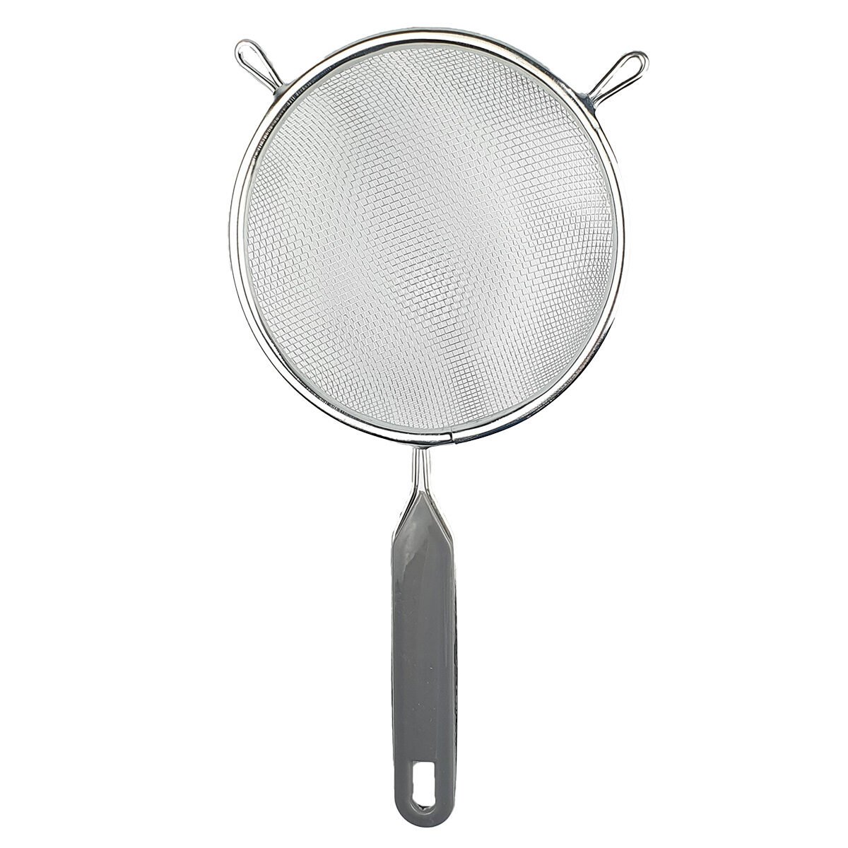 Tin-plated metal colander D 16 cm with plastic and metal handle
