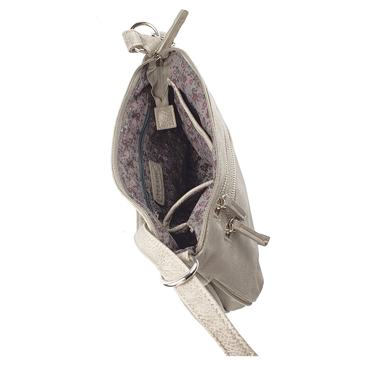 Synthetic handbag with several compartments and pockets L 26 x W 7 x H 18 cm with adjustable shoulder strap Melanie