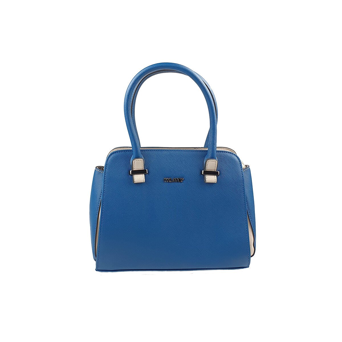 Sac à main synthétique bleu à plusieurs compartiments et pochettes L 28 x l 12 x H 23 cm avec 2 poignées et une bandoulière réglable Melanie