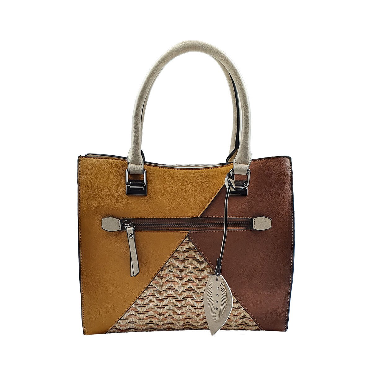 Sac à main synthétique à plusieurs compartiments et pochettes L 30 x l 12 x H 25 cm avec 2 poignées et une bandoulière réglable Melanie