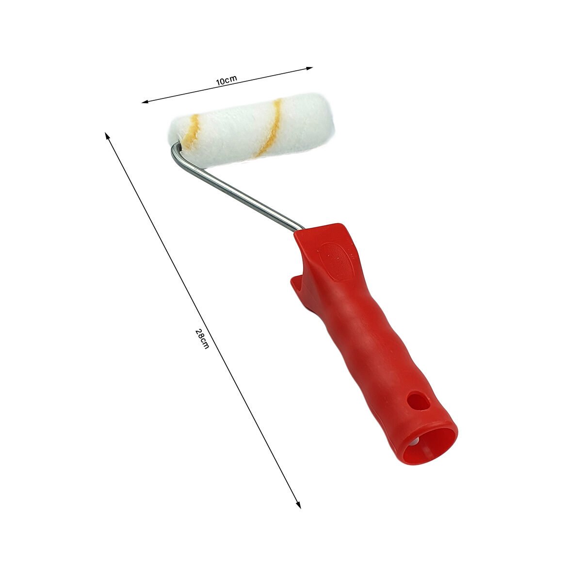 Mini rouleau de peinture patte de lapin à fibre courte anti-goutte l 10 cm avec manche court L 28 cm