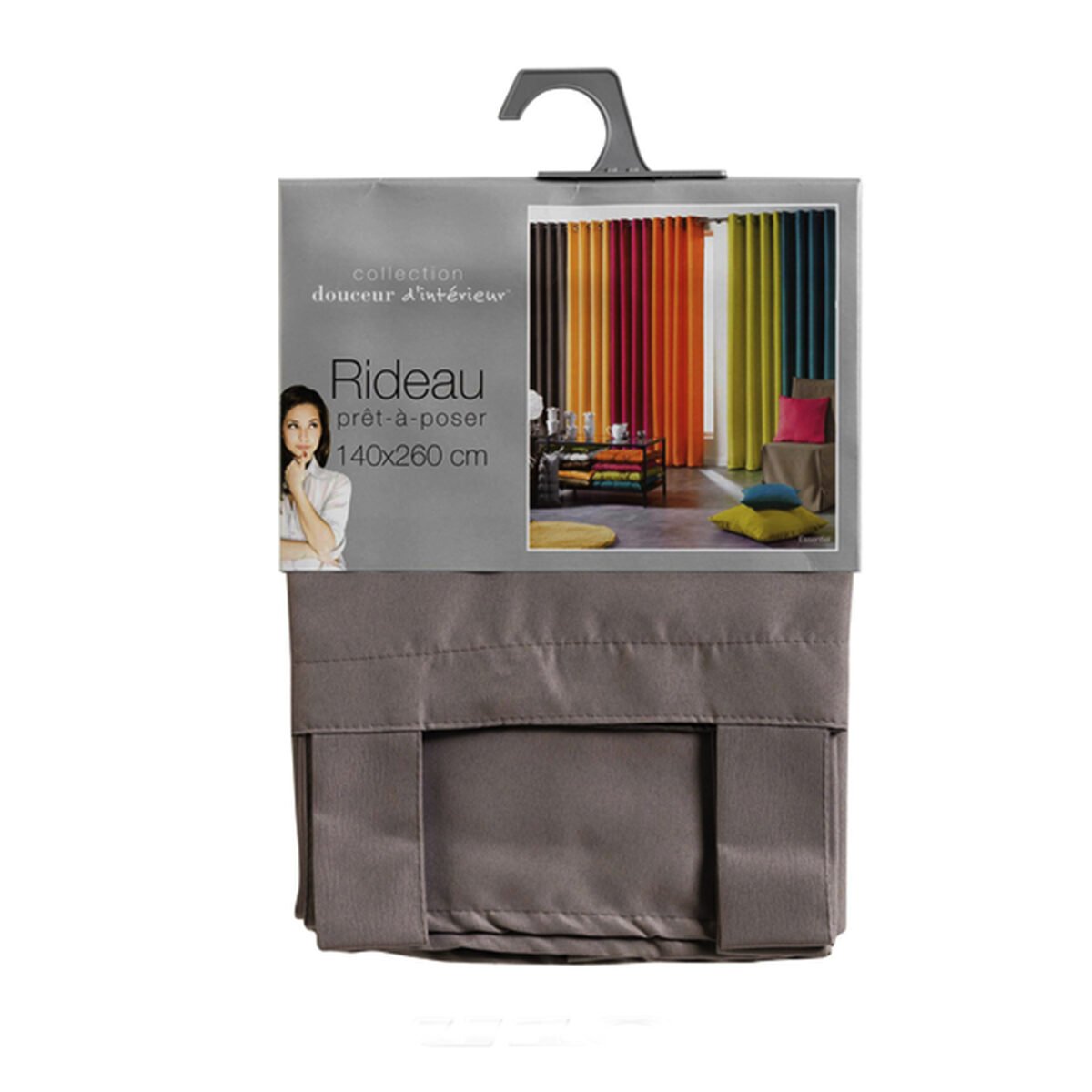 Double curtain with belt loops in polyester H 260 x W 140 cm Interior softness