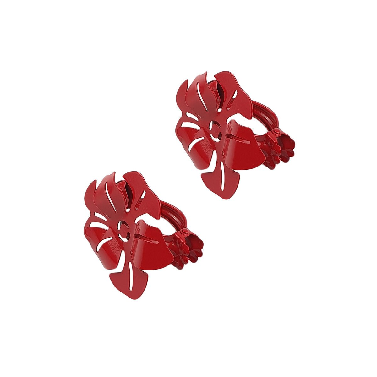 Lot de 2 pinces à rideau pivotantes Coquelicot GM en métal sans griffe Luance