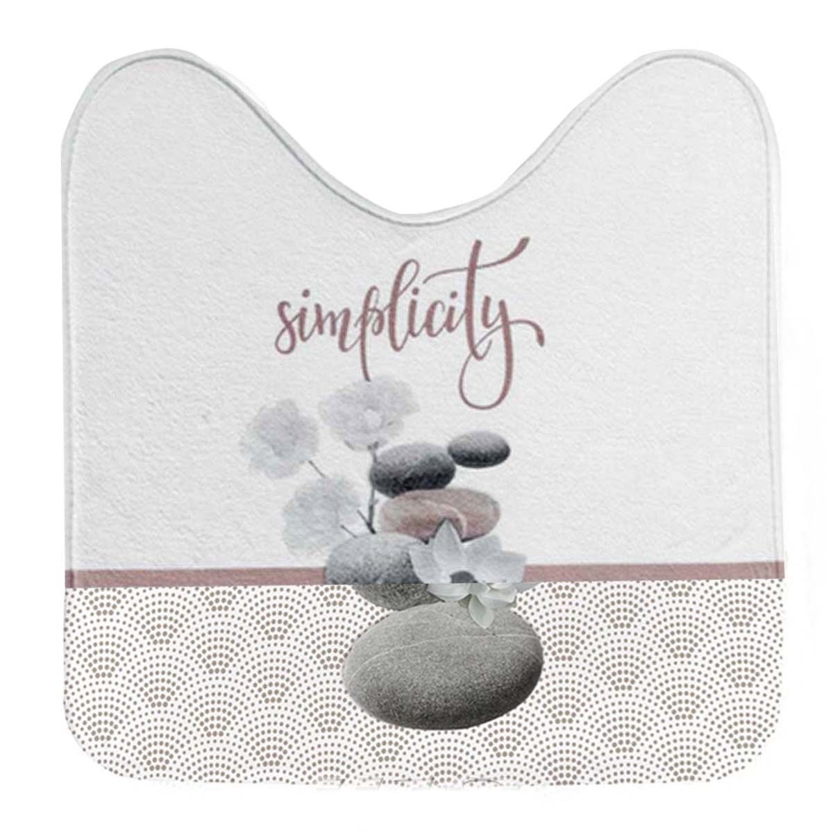 Tapis contour de WC en microfibre Mineral L 45 x l 45 cm avec des pastilles antidérapantes au verso Douceur d'intérieur