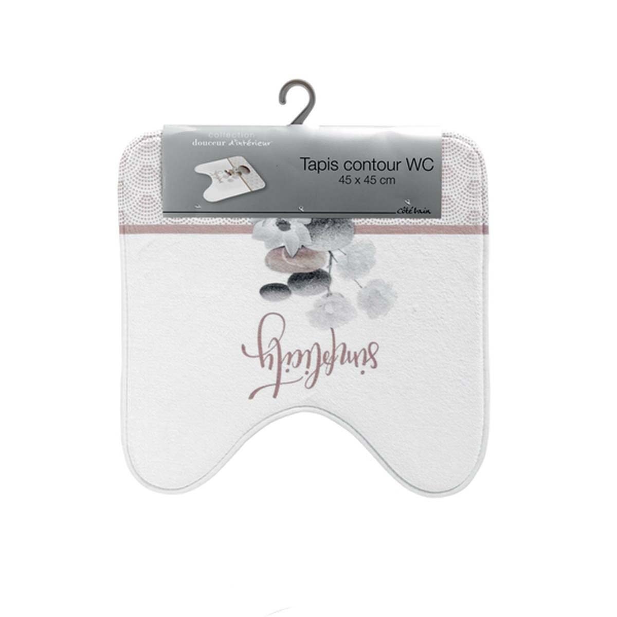 Tapis contour de WC en microfibre Mineral L 45 x l 45 cm avec des pastilles antidérapantes au verso Douceur d'intérieur