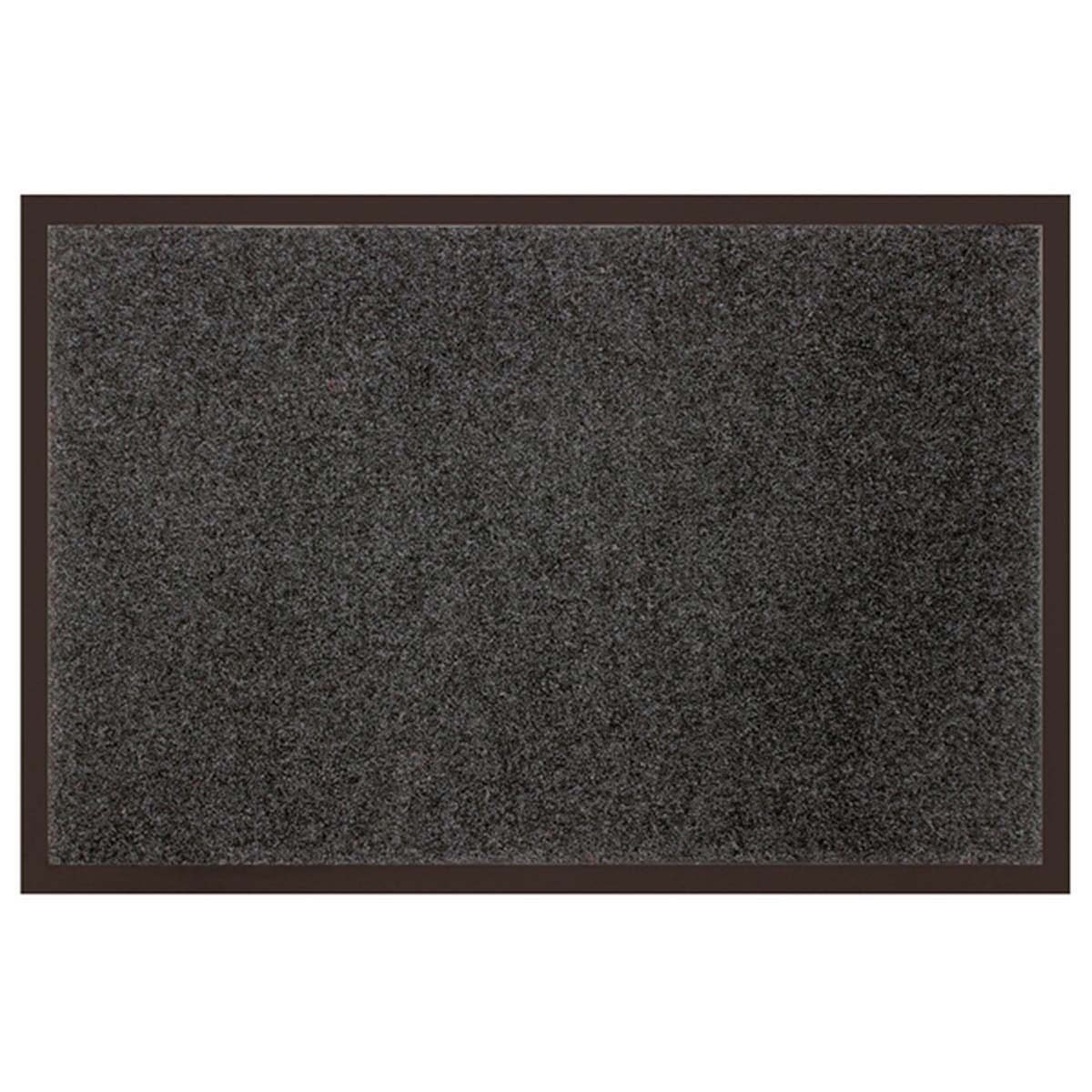 Tapis d'entrée rectangle uni gris anti-poussière et antidérapant en polyester et PVC Déco tapis
