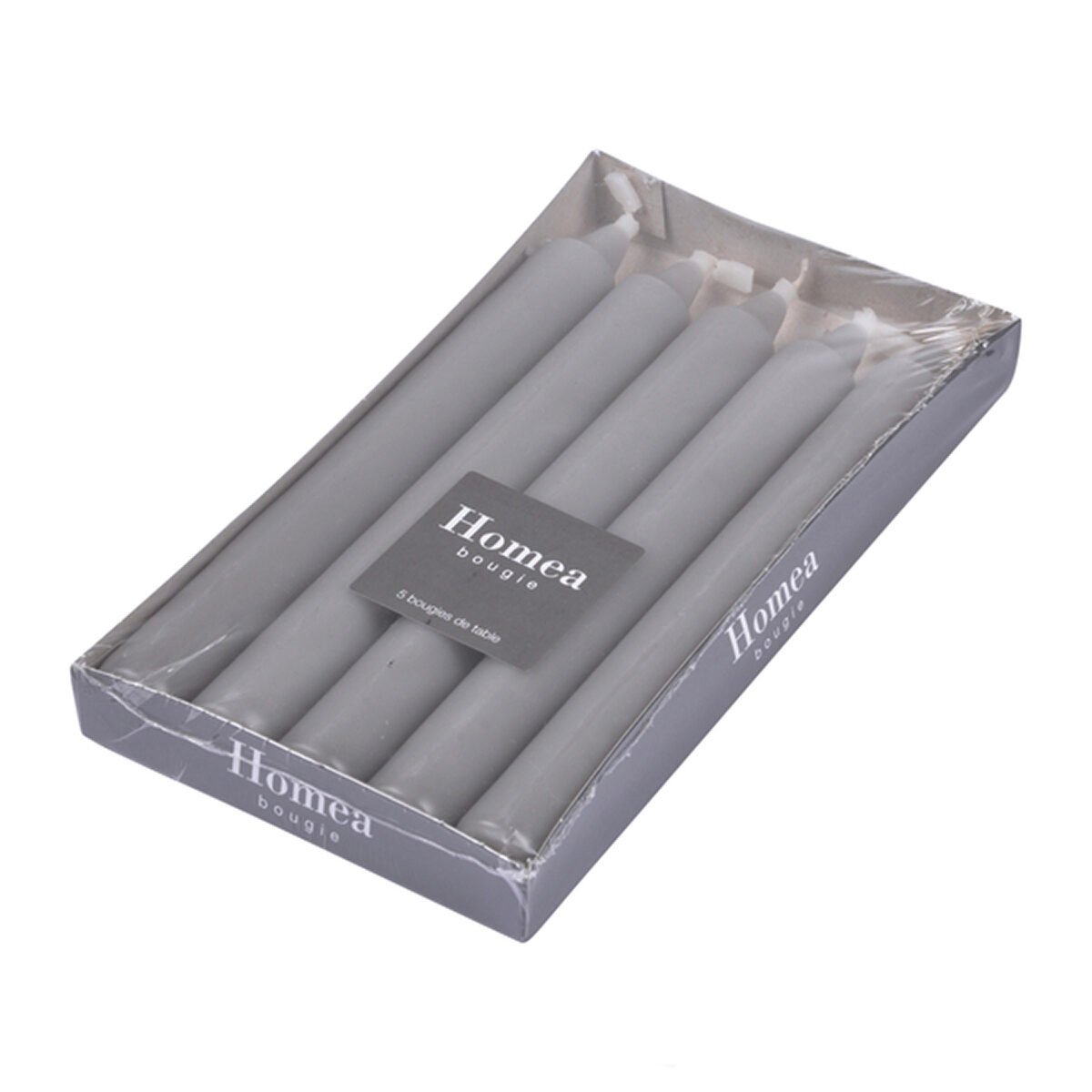 Set of 5 gray scented musk candles, duration 7 hours Homea