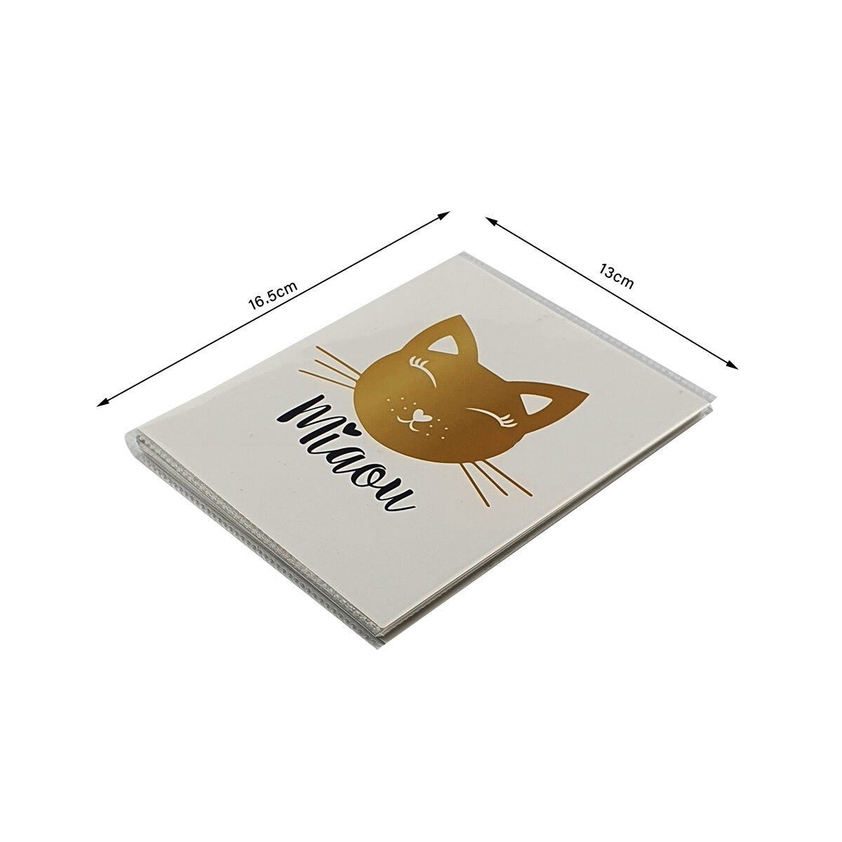 Photo album 36 pages soft cover cat head "meow" H 16.5 x W 13.0 cm for 36 photos of L 15 x W 10 cm Ostaria