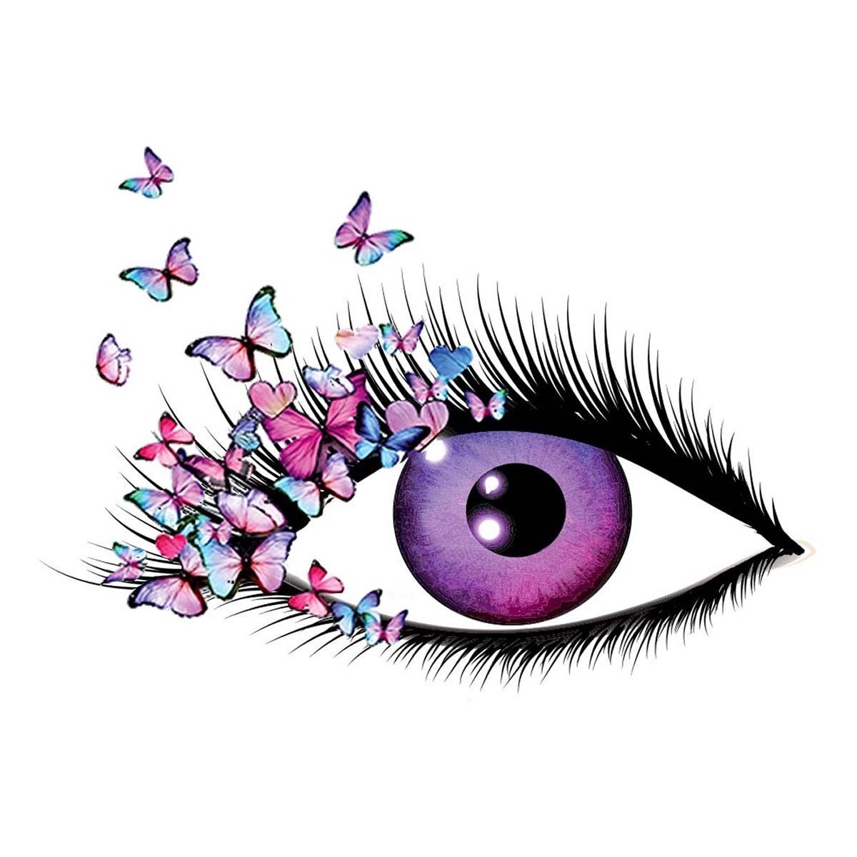 Stickers muraux qualité premium Œil à papillons l 68 x H 65 cm
