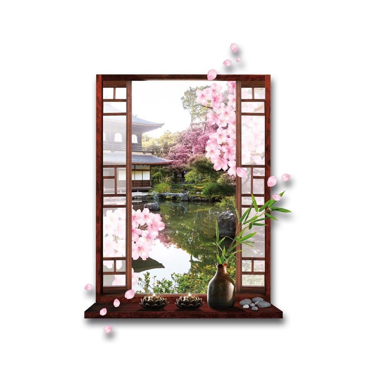 Wall sticker Trompe l'oeil Japan premium quality W 50 x H 70 cm