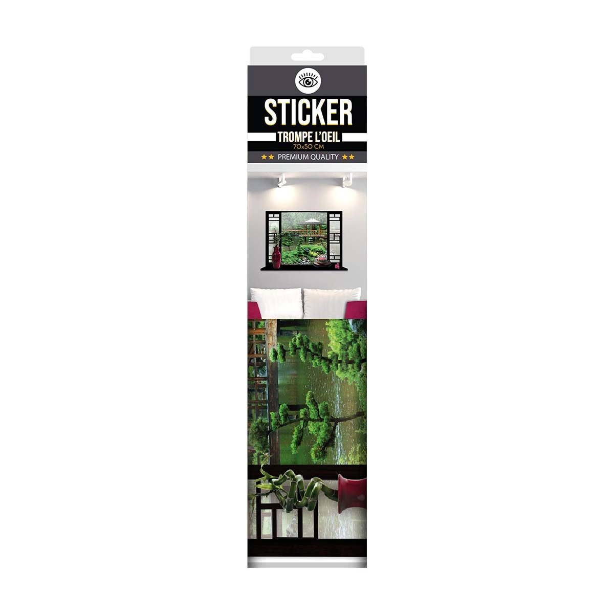 Wall sticker Trompe l'oeil premium quality Garden W 70 x H 50 cm