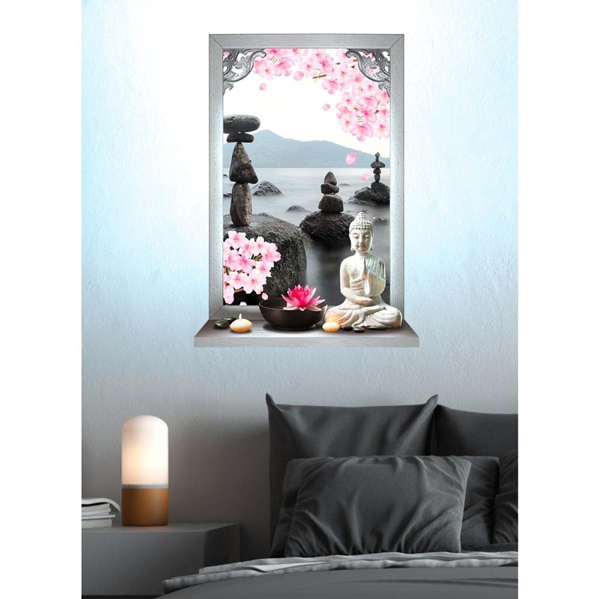 Trompe l'oeil wall sticker premium quality Rock W 50 x H 70 cm