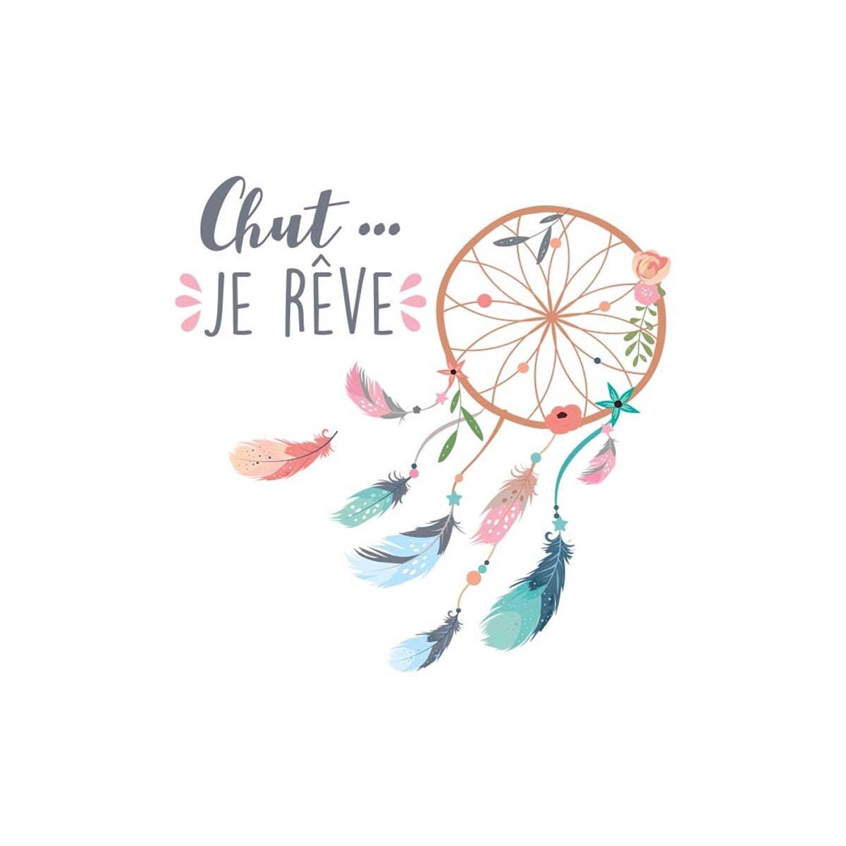 Stickers muraux qualité premium "Chut ... Je rêve" l 43.2 x H 43.2cm