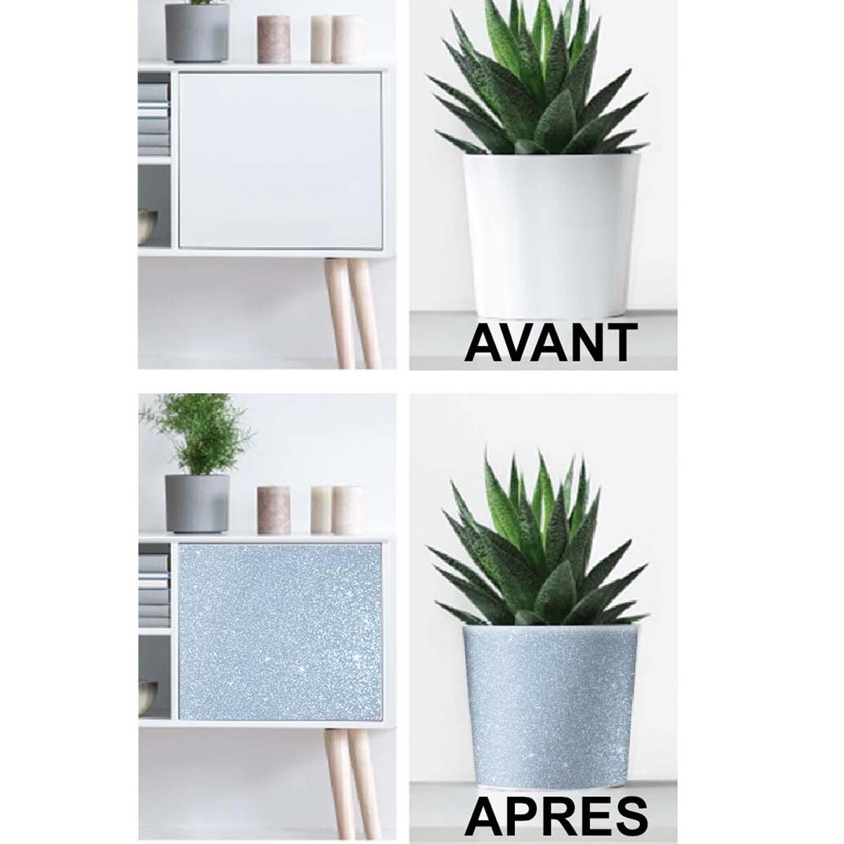 Sticker décoratif meuble Paillettes en rouleau 150 X 45 cm