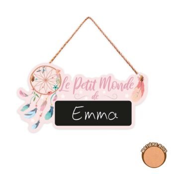 Slate dream trap wooden plaque "little world of" H 10.5 x W 19.5 cm to hang