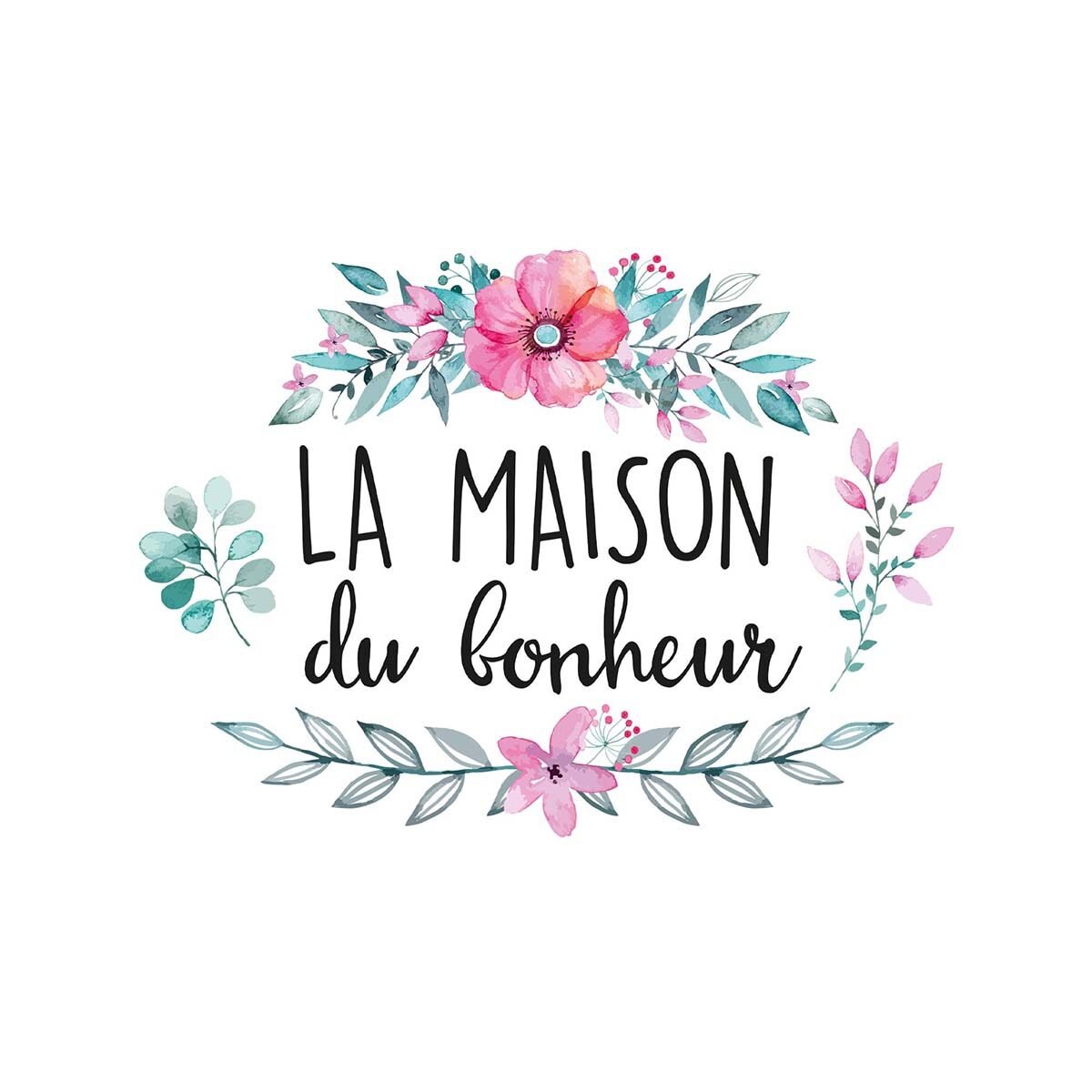 Stickers muraux qualité premium "La maison du bonheur" l 41.5 x H 29.5 cm