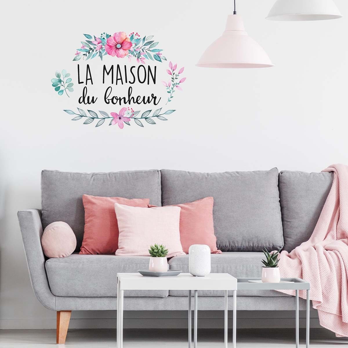 Stickers muraux qualité premium "La maison du bonheur" l 41.5 x H 29.5 cm