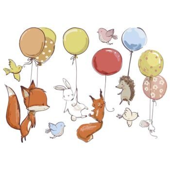Wall stickers premium quality Animals/balloons W 59 x H 117 cm