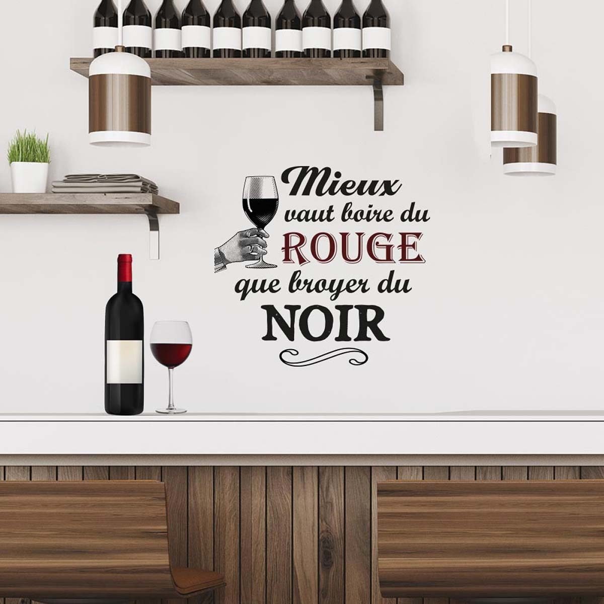 Premium quality wall stickers "Better to drink red" W 34.5 x H 32.5 cm
