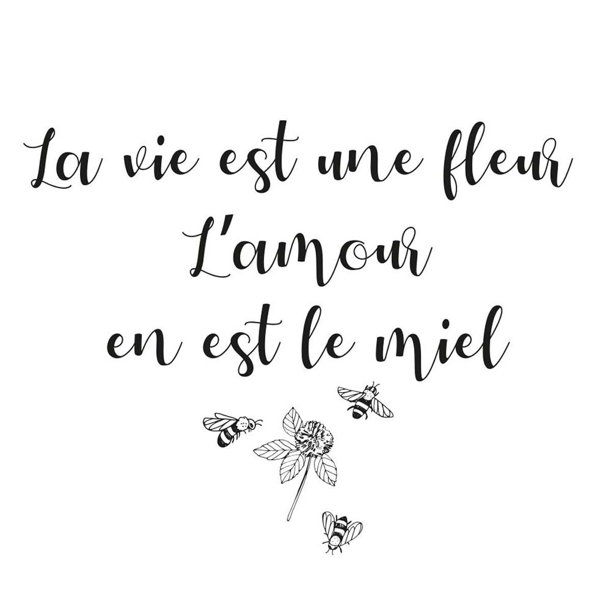 Stickers muraux qualité premium "la vie est une fleur" l 66 x H 25cm