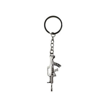 Metal rifle keyring L 12 cm