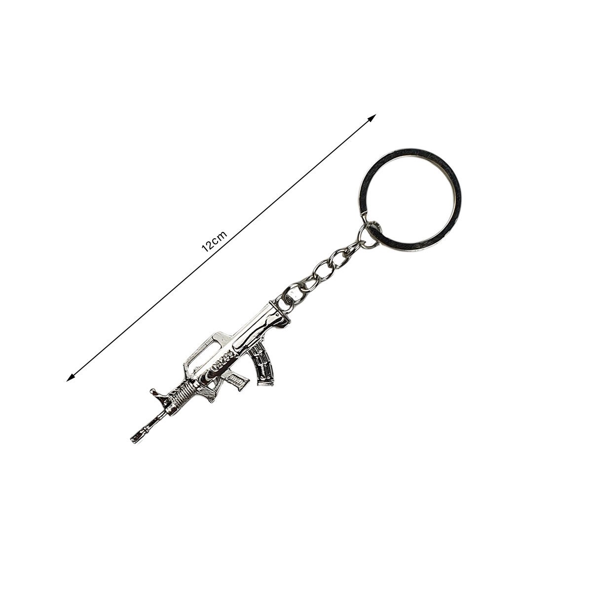 Porte-clé fusil en métal L 12 cm