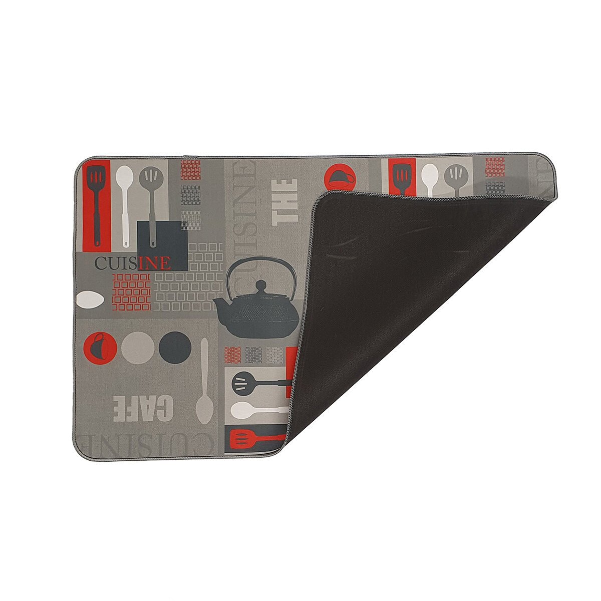 Non-slip and ultra flexible decorative rectangle mat printed Polyester utensils