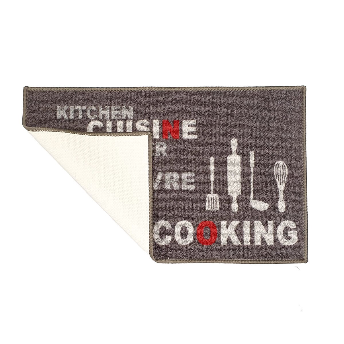 Non-slip decorative rectangle rug with Salt & Pepper print in polyamide and latex Interior softness