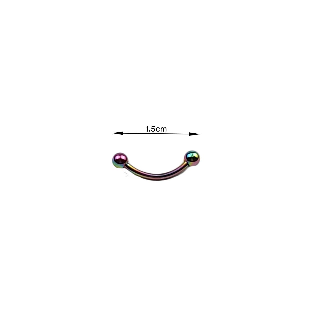Piercing d'arcade avec double boule en acier chirurgical D 1.2 x H 15 mm