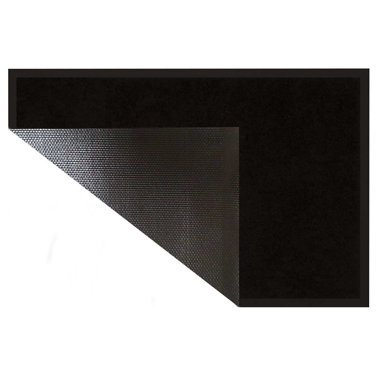 Tapis d'entrée rectangle uni noir anti-poussière et antidérapant en polyester et PVC Déco tapis