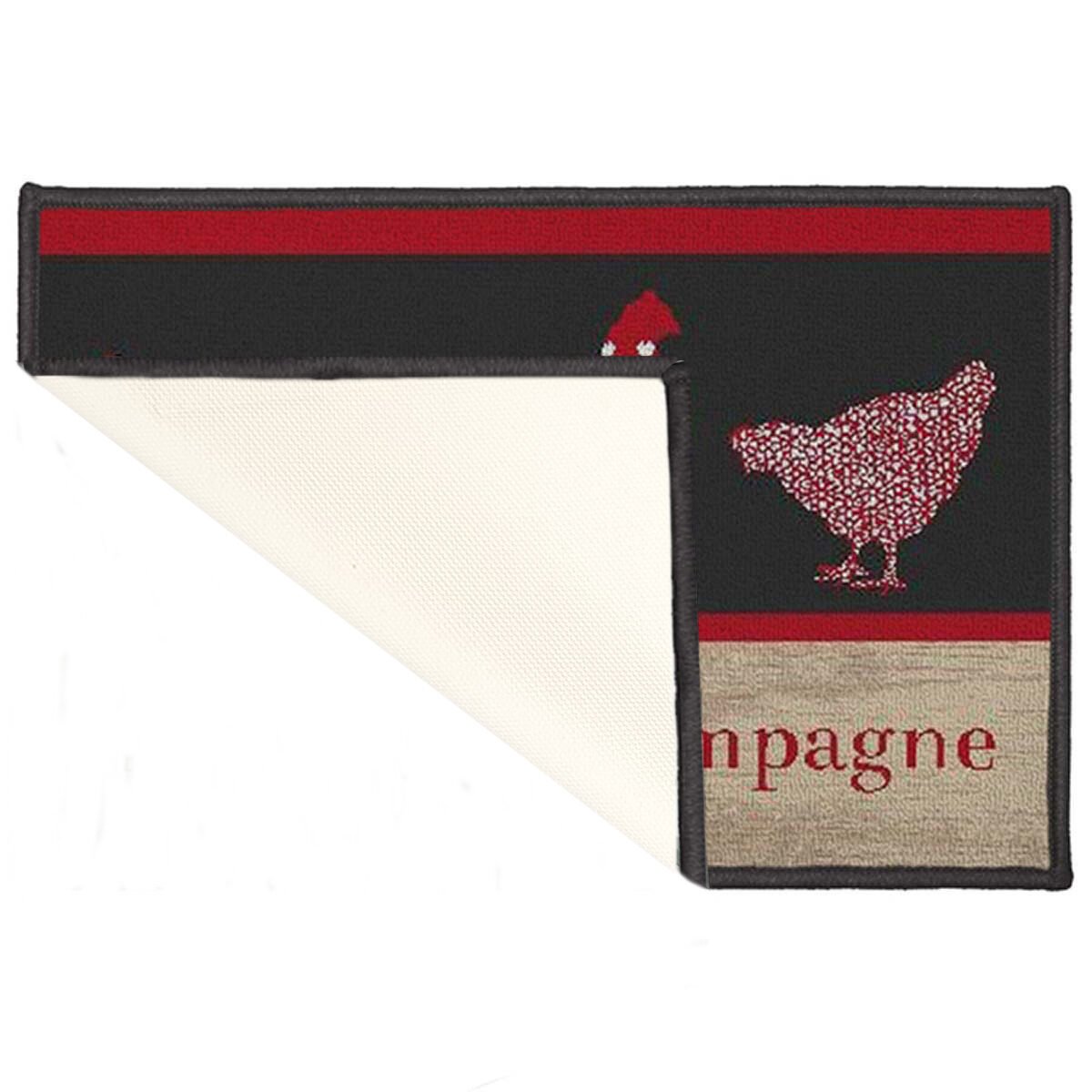 Tapis rectangle décoratif antidérapant imprimé Maison de campagne en polyamide et latex Douceur d'intérieur