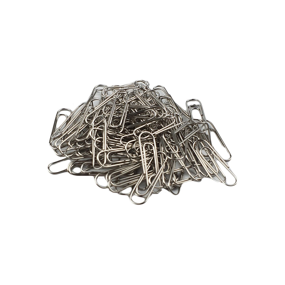 Lot of 100 silver metal paper clips L 28 mm