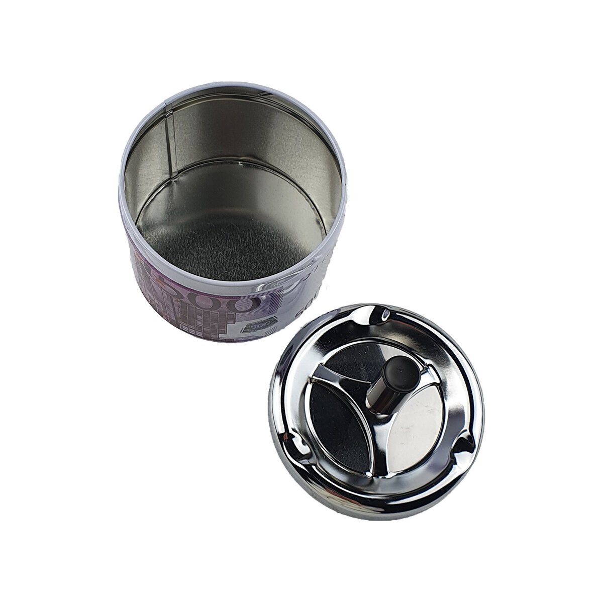 Round top ashtray €500 in metal D 9 x H 13 cm with pusher